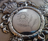 Empire by Durgin Sterling Silver Hand Mirror Round with Crown Cornucopia (#1726)