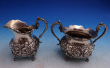 Rose by Stieff Sterling Silver Sugar and Creamer Set 2pc Hand Chased (#8592)