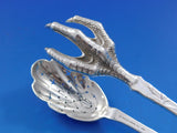 Lap Over Acid Etched by Tiffany Sterling Silver Ice Tong Large Claw w/ Flowers