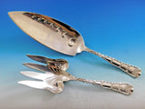 Wave Edge by Tiffany Sterling Silver Fish Serving Set Decorated Blade 2 pcs