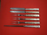 Lap Over Edge Acid Etched by Tiffany Sterling Silver Roast Carving Set 6 Piece