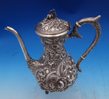 Repousse by James R. Armiger Sterling Silver Demitasse Tea Set 3pc (#8544)