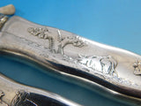 Lap Over Edge Acid Etched by Tiffany Sterling Silver Roast Carving Set Cow Motif