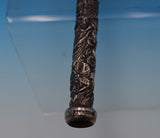 Repousse by Unknown Sterling Silver Umbrella / Cane Handle w/Ferns Flowers #7514
