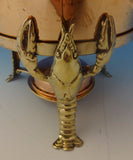 Joseph Heinrichs Lobster Pot Copper Bronze Ebony with 3-D Lobsters (#0196)