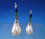 Italian Sterling Silver Figurine Pair of Geese with Enamel 1.1 ozt. (#7242)