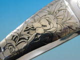 Lap Over Edge Acid Etched by Tiffany Sterling Silver Asparagus Tong Peony 7 1/4"