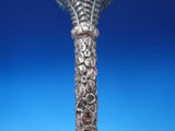 Repousse by Unknown Sterling Silver Umbrella / Cane Handle w/Ferns Flowers #7514