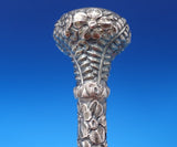 Repousse by Unknown Sterling Silver Umbrella / Cane Handle w/Ferns Flowers #7514
