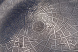 Egyptian .900 Silver Serving Plate with Medallion in Center Black Detail (#8548)