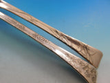 Lap Over Edge Acid Etched by Tiffany Sterling Silver Salad Serving Set GW 10 1/2