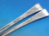 Lap Over Acid Etched by Tiffany Sterling Silver Salad Set GW Bird Flowers 10 1/2
