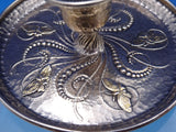 Tiffany and Co Sterling Silver Candlestick Pair Applied Gold Butterflies (#8587)