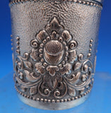 800 Silver Tea Caddy with Foliage and Scroll 3 3/8" x 2 7/8" Yogya (#8176)