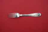 Lap Over Edge Acid Etched By Tiffany Sterling Dinner Fork peony flower & bud 8"