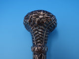 Repousse by Unknown Sterling Silver Umbrella / Cane Handle w/Ferns Flowers #7514