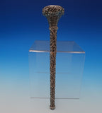 Repousse by Unknown Sterling Silver Umbrella / Cane Handle w/Ferns Flowers #7514