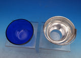 Watson Sterling Silver Sugar Basket with Swing Handle Cobalt Liner #7503