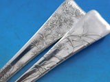 Lap Over Acid Etched by Tiffany Sterling Silver Salad Set GW Bird Flowers 10 1/2