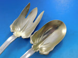 Lap Over Acid Etched by Tiffany Sterling Silver Salad Set GW Bird Flowers 10 1/2