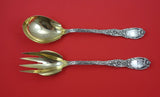 Chrysanthemum Vermeil by Tiffany and Co Sterling Salad Serving Set GW 10 1/2"