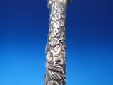Repousse by Unknown Sterling Silver Umbrella / Cane Handle w/Ferns Flowers #7514