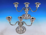 Francis I by Reed & Barton Sterling Silver Candelabra pair 3-light Short X569
