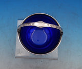 Watson Sterling Silver Sugar Basket with Swing Handle Cobalt Liner #7503