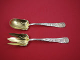 Vine by Tiffany Sterling Silver Salad Set GW 10" Peapod Motif IN TIFFANY BOOK