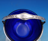 Watson Sterling Silver Sugar Basket with Swing Handle Cobalt Liner #7503