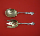 Les Cinq Fleurs by Reed and Barton Sterling Silver Salad Serving Set 2pc GW 9"
