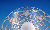 Water Lily by Unknown Glass Trivet Plate with Silver Overlay 7 3/4" (#7866)