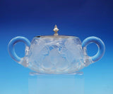 Watson-Newell Sterling Silver and Etched Glass Jam Jar w/3 Handles #4158 (#3478)