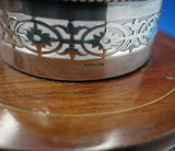 Goodnow and Jenks Sterling Silver Inkwell w/ Glass Inlaid Wood c.1893-1905 #4325