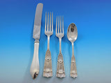 Ribbon by Wendt Sterling Silver Flatware Service for 8 Set 48 pcs Antique c1870