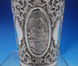 Colonial India Sterling Silver Cup Repoussed Scenic Landscape w/ Houses (#3901)
