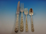 Repousse by Kirk Sterling Silver Flatware Service For 12 Set 49 Pcs Dinner Size