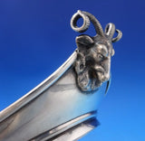 Silverplate Business Card Tray w/ Two 3-D Ram Heads c. 1870 4 3/4" x 8" (#7172)