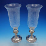 Gadroon by International Sterling Silver and Glass Hurricane Lamp Set (#4459)