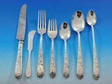 Old Maryland Engraved by Kirk Sterling Silver Flatware Service Set 82 pc Mono N