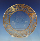 Sterling Silver and Glass Coaster with Pierced Border 5 1/4" x 1/4" (#2468)