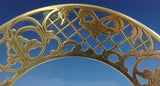 Sterling Silver and Glass Coaster with Pierced Border 5 1/4" x 1/4" (#2468)