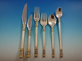 Aegean Weave Gold by Wallace Sterling Silver Flatware Set Service 53 Pieces