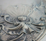 Flora by Shiebler Sterling Silver Hand Mirror with Poppies #2888 (#3437)