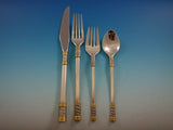 Aegean Weave Gold by Wallace Sterling Silver Flatware Set Service 53 Pieces