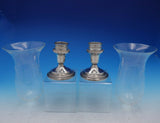 Garden Silversmiths Sterling Silver Candlesticks with Hurricane Glass (#4585)
