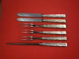 Lap Over Edge Acid Etched by Tiffany Sterling Silver Roast Carving Set 6pc