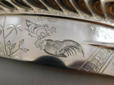 Japanese by Tiffany Sterling Silver Crumber Pie Crust Edge Rooster & Hen 13 3/4"