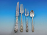 Bridal Bouquet by Alvin Sterling Silver Flatware Service 12 Set 92 pieces Dinner