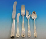 Lebolt Sterling Silver Flatware Set Hand Wrought Chicago 44 pc B Monogram Dinner